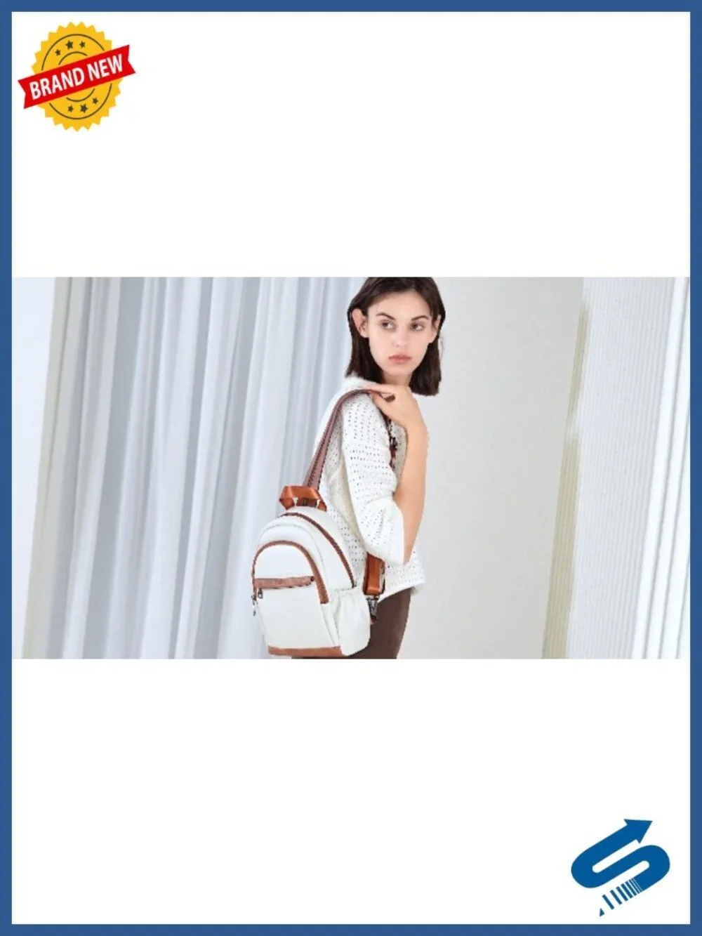 Convertible Sling Backpack Crossbody Purse for Women Travel Daypack Faux Leather